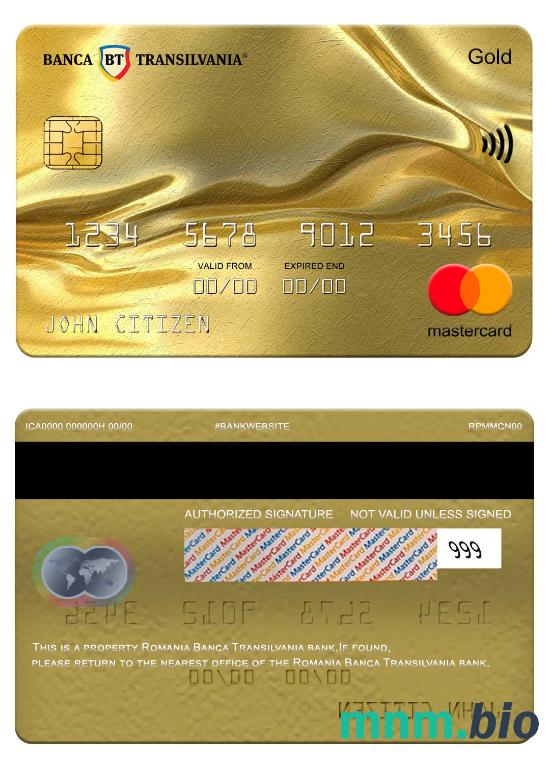 Romania Banca Transilvania bank mastercard złoto